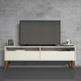 Hanah Home Mueble de TV Crema 150cm Ancho x 30cm Alto x 50cm Profundo Tablero Melamina 18mm Grosor